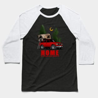 Red Land Cruiser - Home is where you park it Land Cruiser Baseball T-Shirt